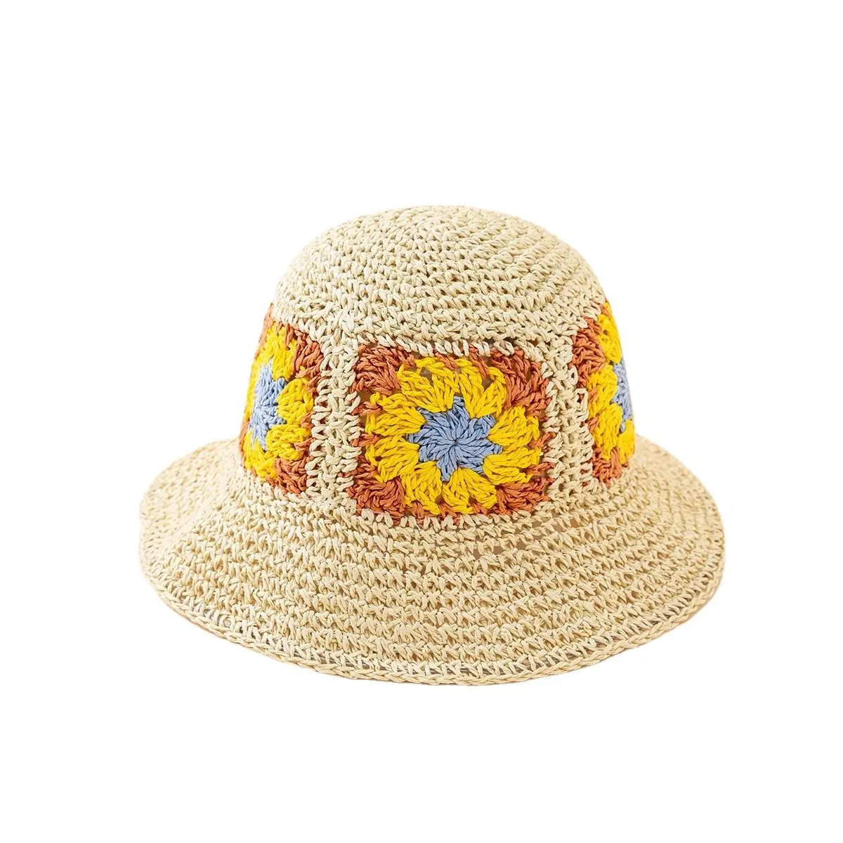 Moda Nuevo pequeño sombrero de paja fresco Femenina Fabricantes Sunshade Dome Sombrero de cubo