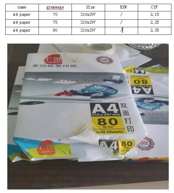 Großhandel/Lieferant Doppel A A4 Office Paper 70g 80g und andere Arten