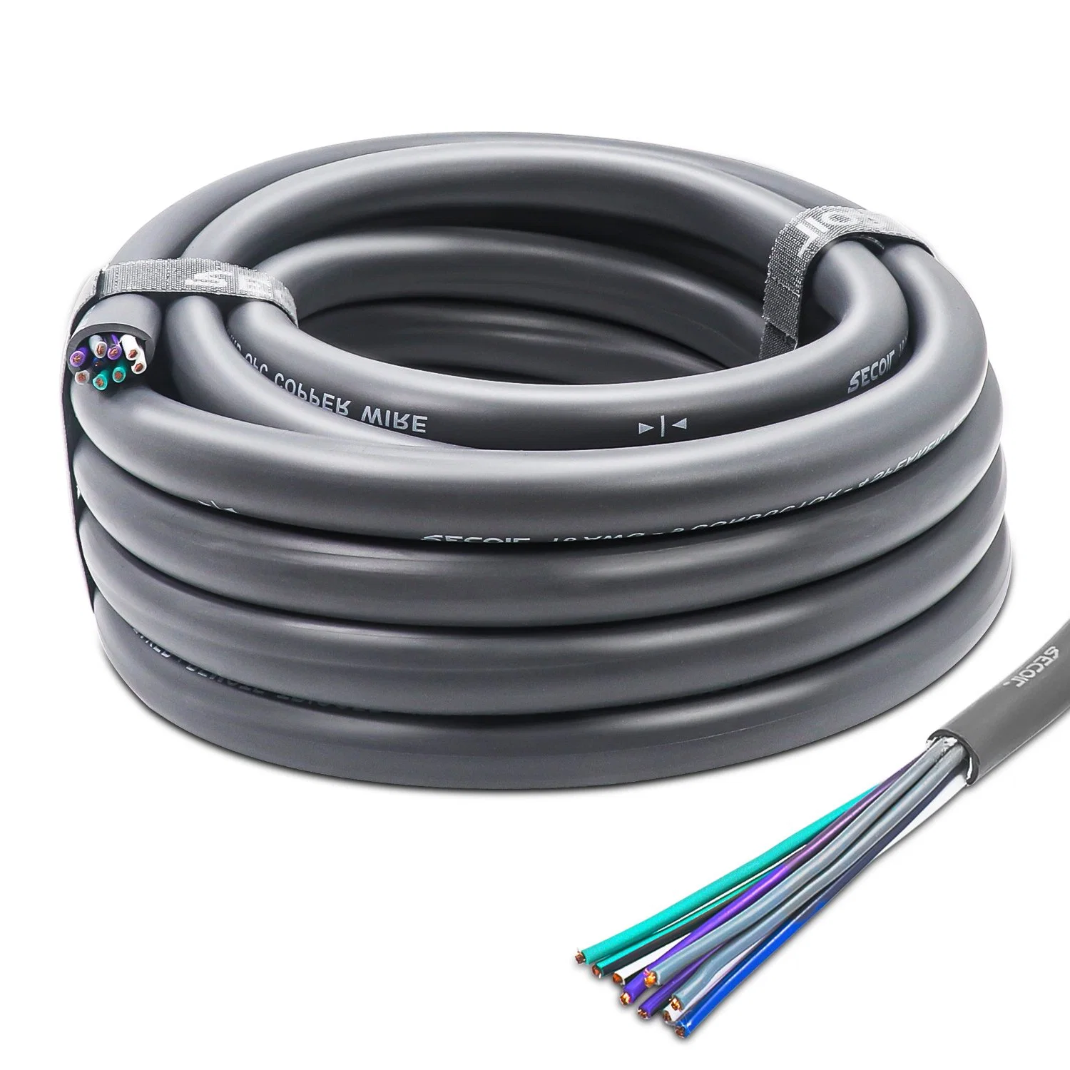 Cabo de altifalante Edge Sw9c16-20 20-Feet 9-Conductor, 16AWG Pure OFC, revestimento de Peel Ultra-Flex e Easy, fio de coluna de 4 canais e fio remoto