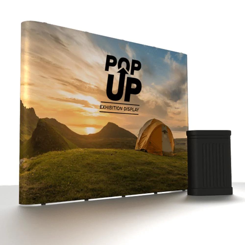 Folding Straight Pop up Display Banner Stand with Spring Connector