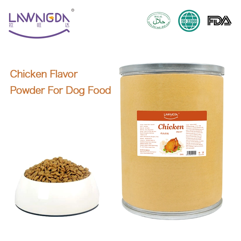 La mejor calidad Lawangda Altamente Concentrado sabor a pollo en polvo para China Comida para perros en polvo Sabor Artificial bulk Fabricante