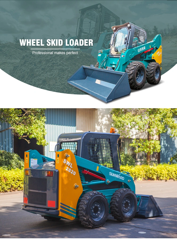 Sunward Swl2830 Wheeled Skid Steer Loader Mini Backhoe Fair Price