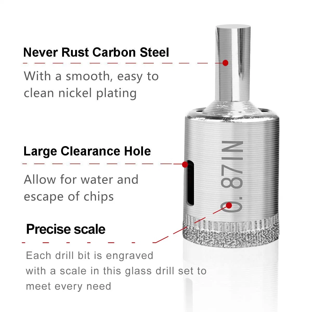 Diamond Drill Bit Tile Hole Saw Set Diamond Hole 6mm-50mm /for Ceramic, Glass, Porcelain, Marble