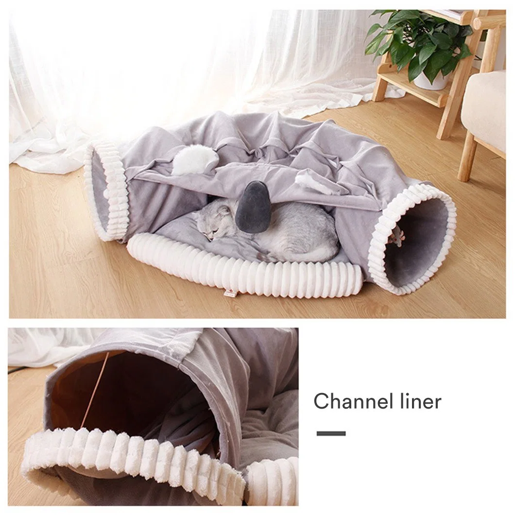 Wholesale/Supplier Pet Supplies of Interactive Cat Play Tunnel for Large Cats Felt Cat Tunnel Bed Pet Product