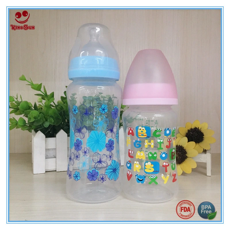 240ml PP Baby Feeding Bottle with Cute Printing