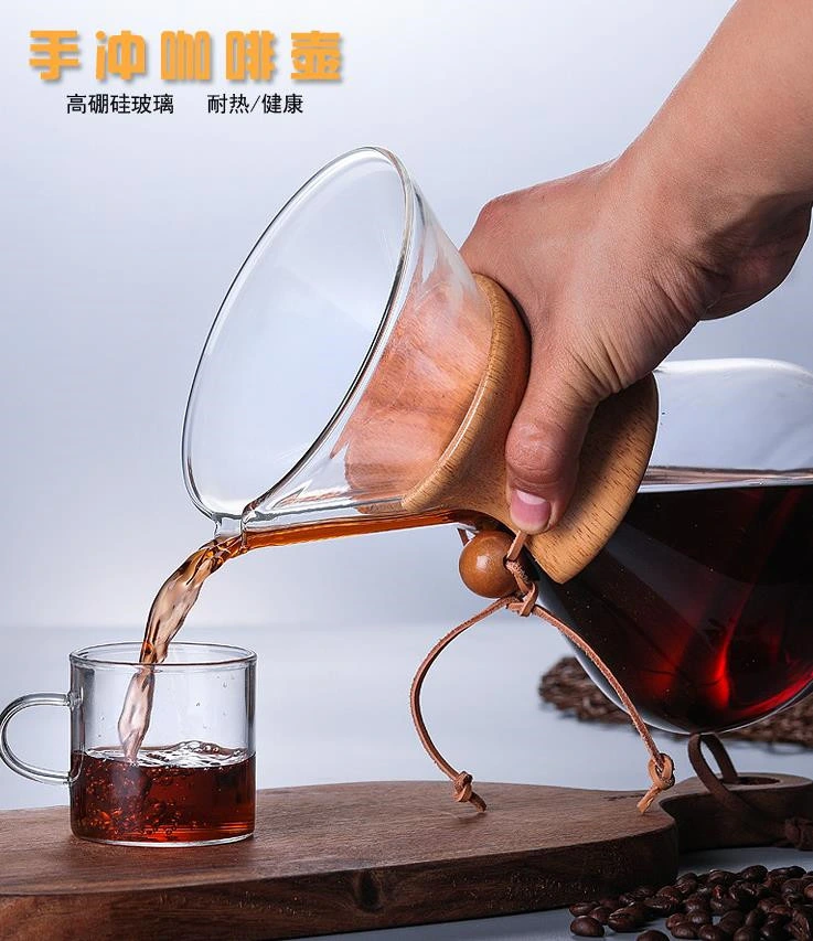 Manufacture Heat Resistant Borosilicate Glass Bottle Hand Coffee Maker Coffee Kettle Glassware