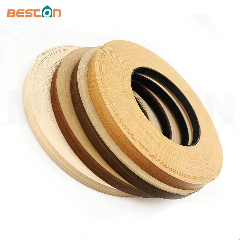 Wood Grain Glossy Plastic PVC Co-Extruded Edge Banding Strip Profile