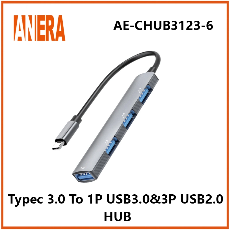 ANERA منفذ USB 3.0 إلى 4 منفذ من نوع Alloy عالي الجودة UB3.0 USB2.0 Hub UBc 4port Hub للكمبيوتر الدفتري MacBook PRO