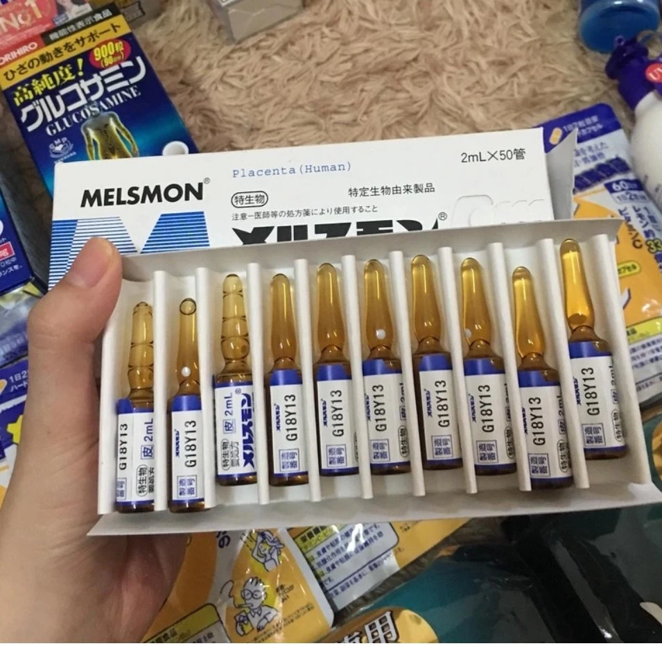 Melsmon Human placenta Japan Good Effect Cellular Renewal Melsmon 2ml*50AMPS Laennec Injection Laennec (2ml*50AMPS) Human Placenta Whiting Anti-Aging Repair