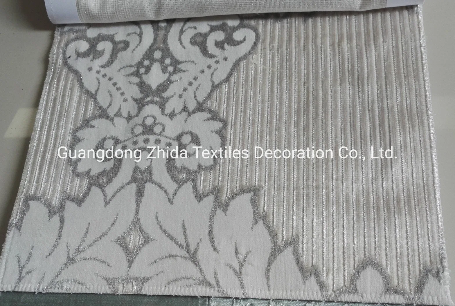 Home Textile Grey Embossed Cut Velvet Pillow Fabric