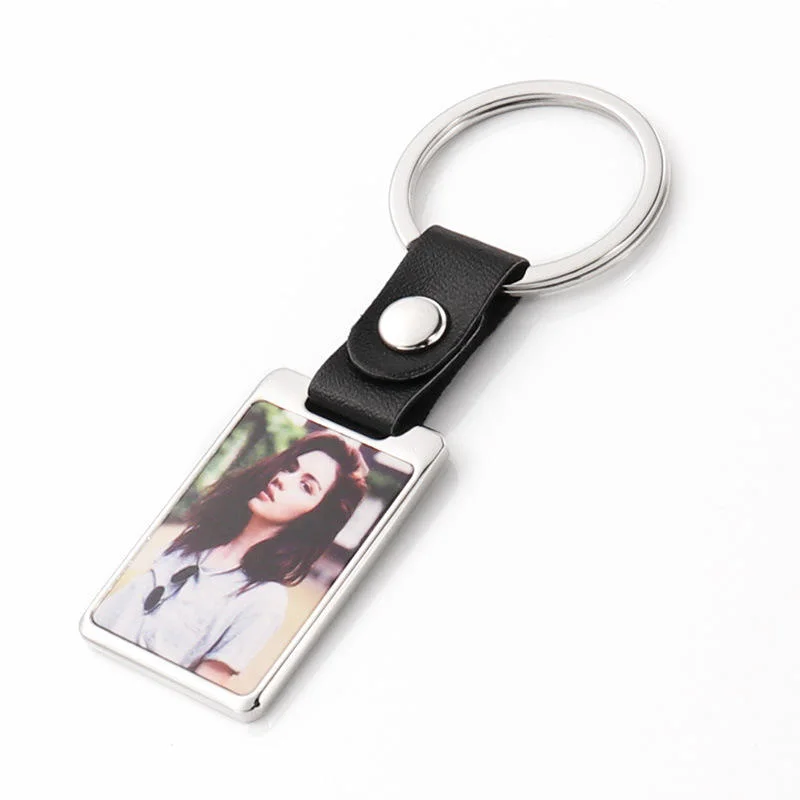 New Arrival Metal Key Custom Keychain Sublimation Key Chains with PU Belt Buckle