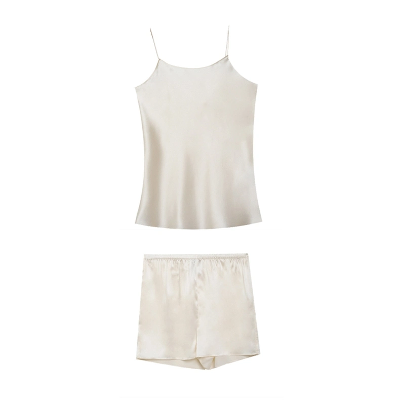 Plain Silk Camisole and Shorts Pajama Set for Her