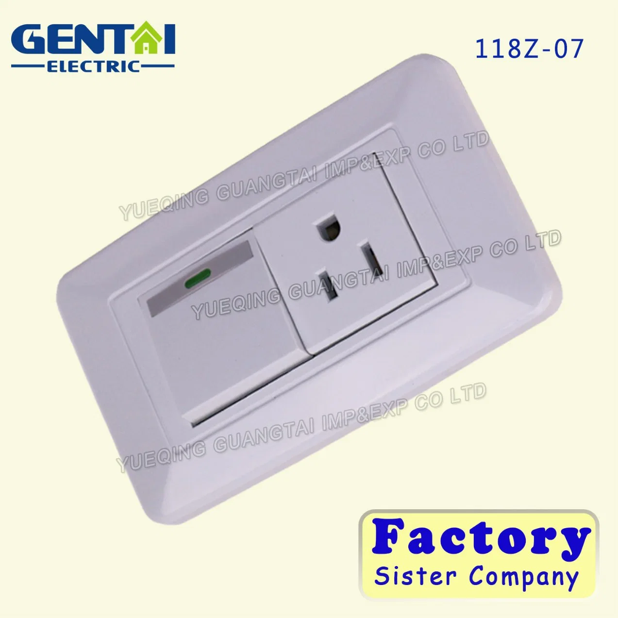 South American 1 Gang 3 Pin Wall Switch & Socket for Home