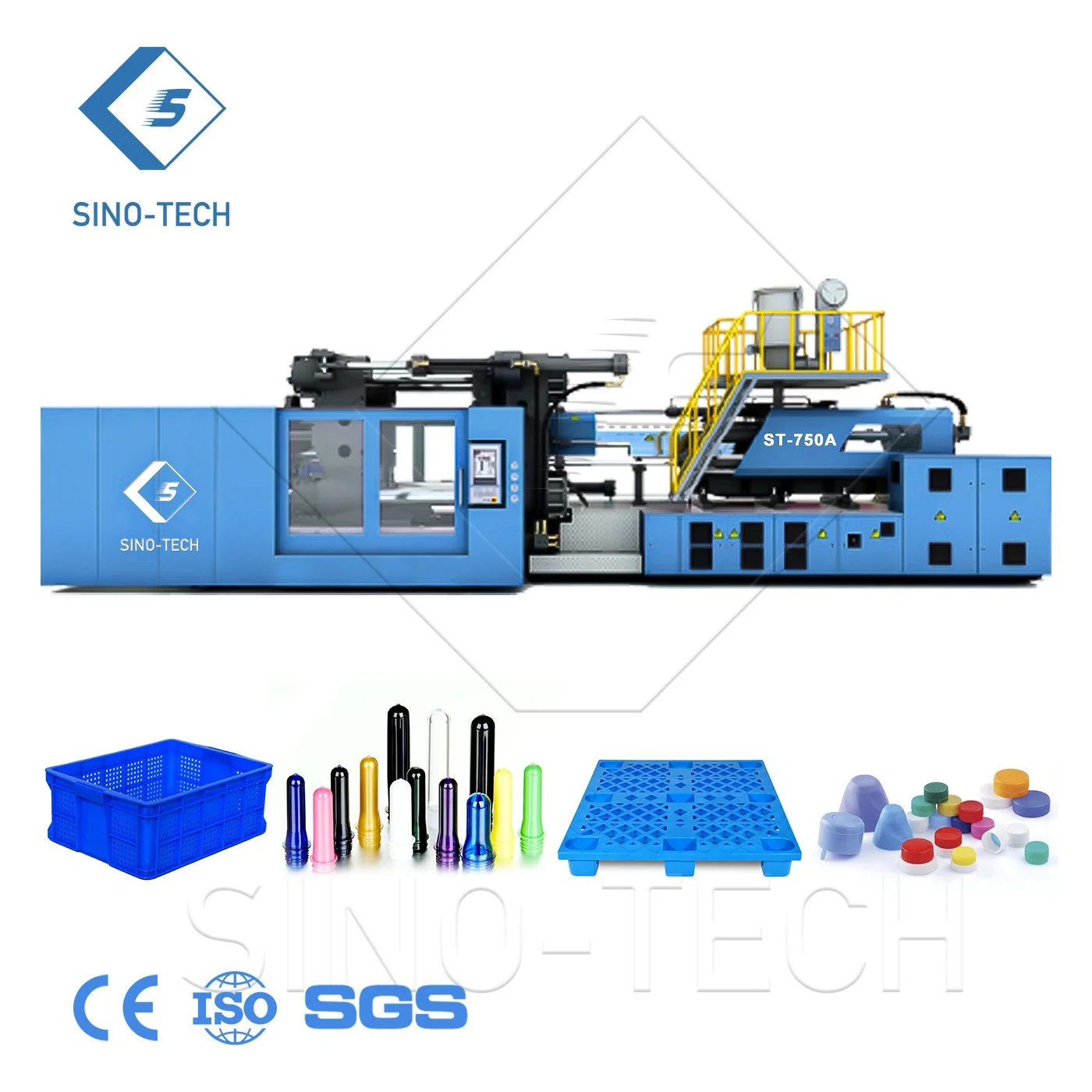 Sinotech informatisé automatique Boîte en bois d'exportation standard du bassin de la machine de moulage par injection plastique