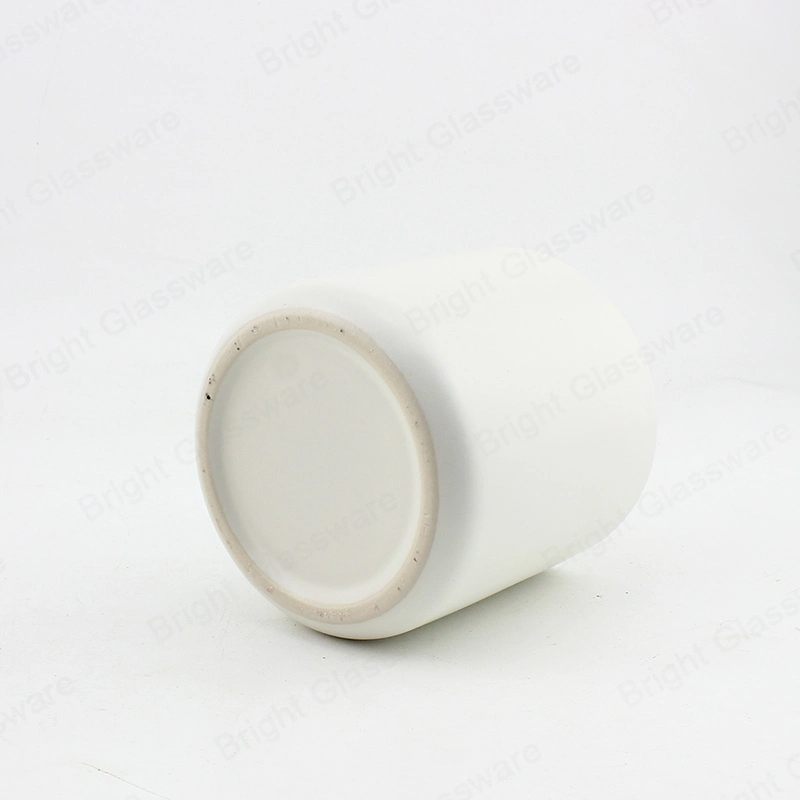 Luxury 350ml Ceramic Container White Marble Candle Holder Jar