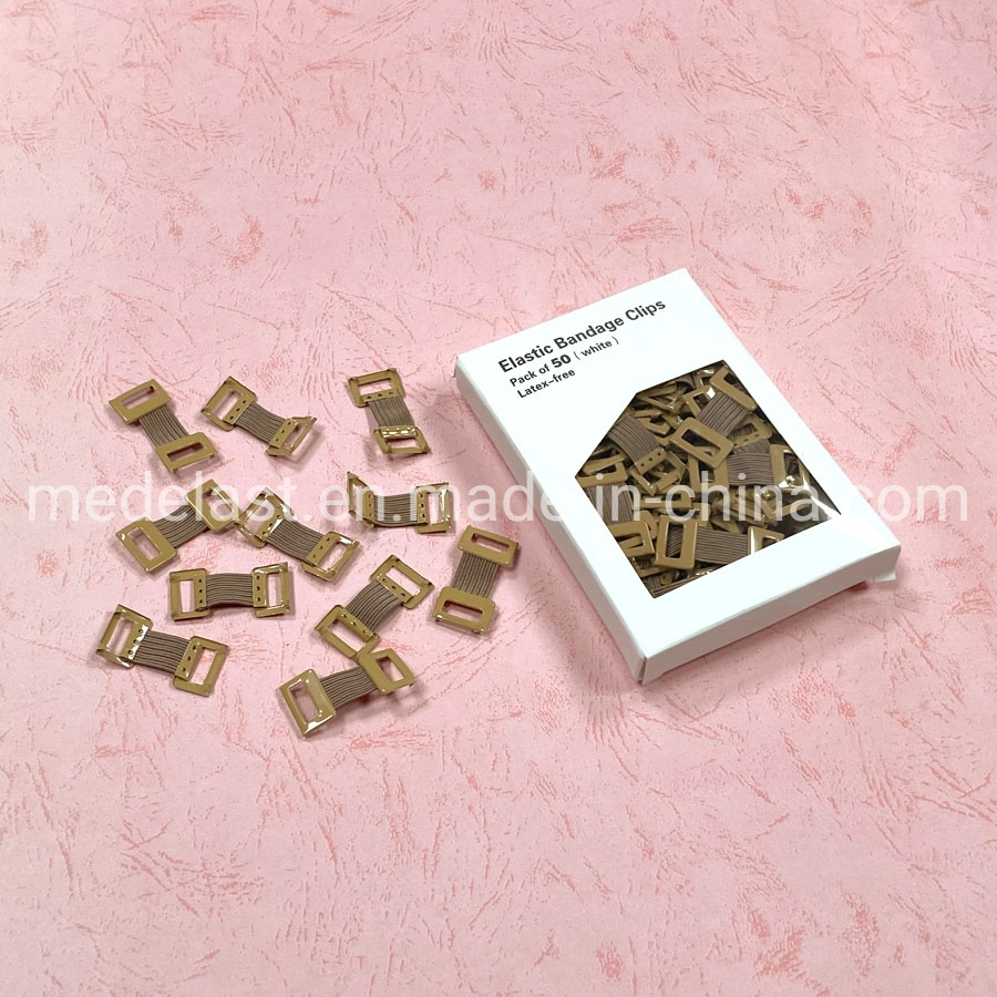 Beige Flesh Skin Color Aluminum Elastic Clips for Medical Bandage