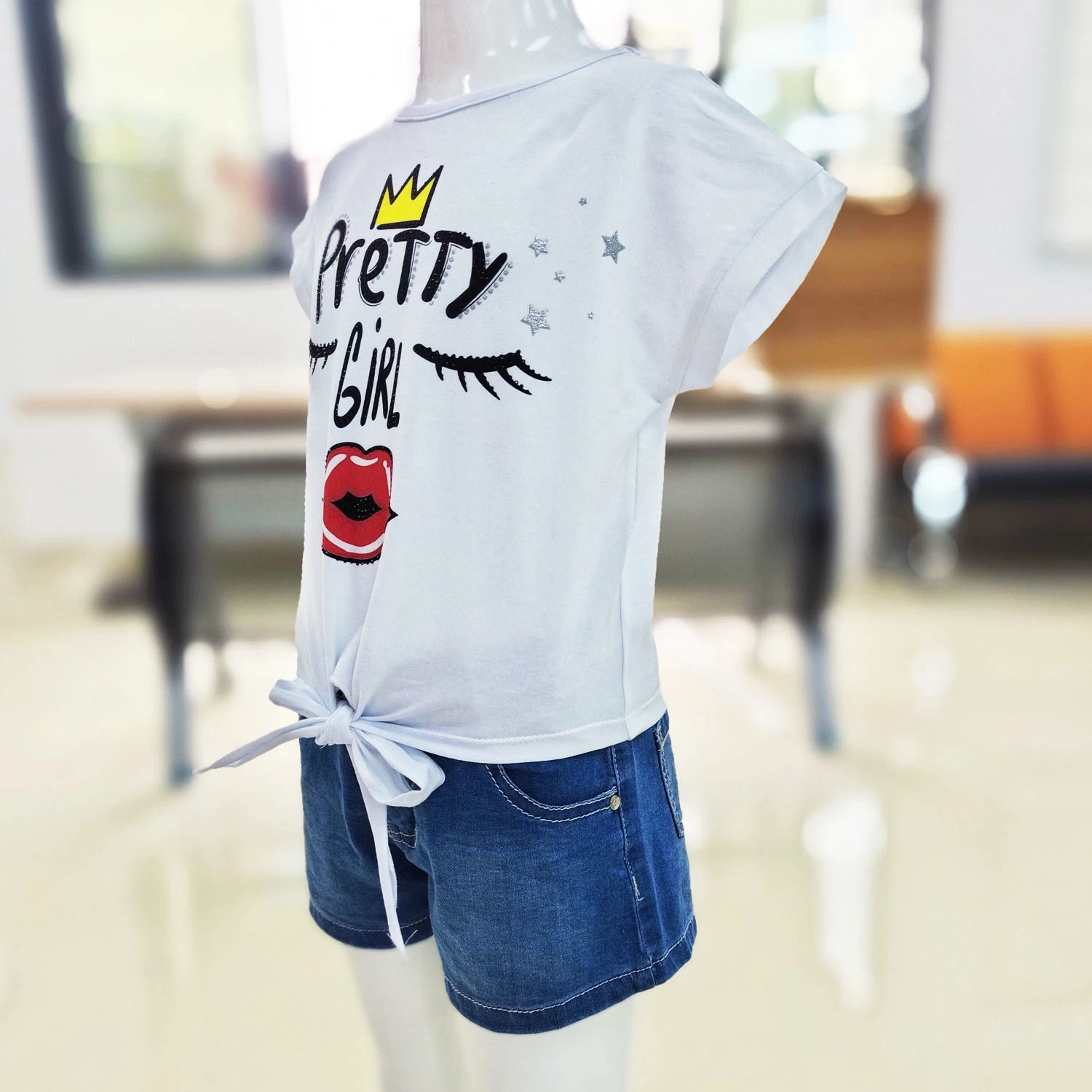 Summer Fashion Children's Short Sleeve Tassel Decorated Children's Short Sleeve Cute Little Girl Short Sleeve