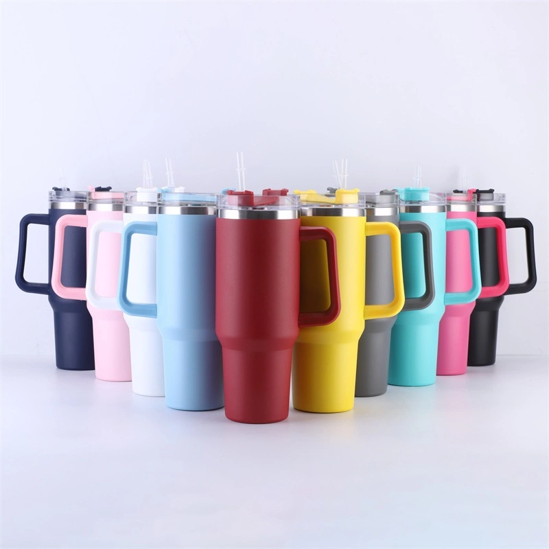 Personalizar 30oz 40 Oz Aventura Quencher vaso Doble pared inoxidable Taza de viaje con aislamiento de vacío de acero con asa