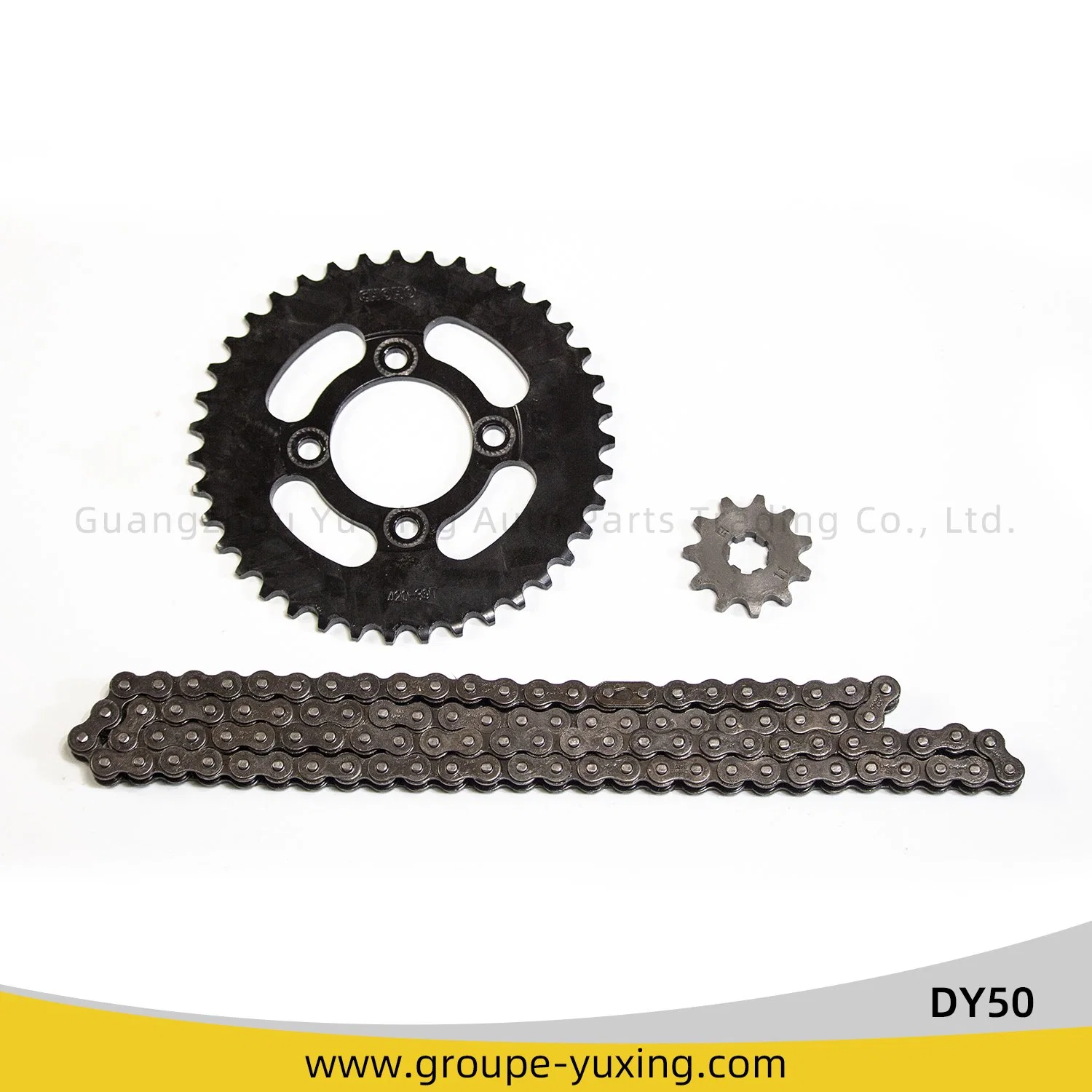 Factory Motorcycle Spare Part Sprocket and Chain Kit Motorcycle Parts for Dy50