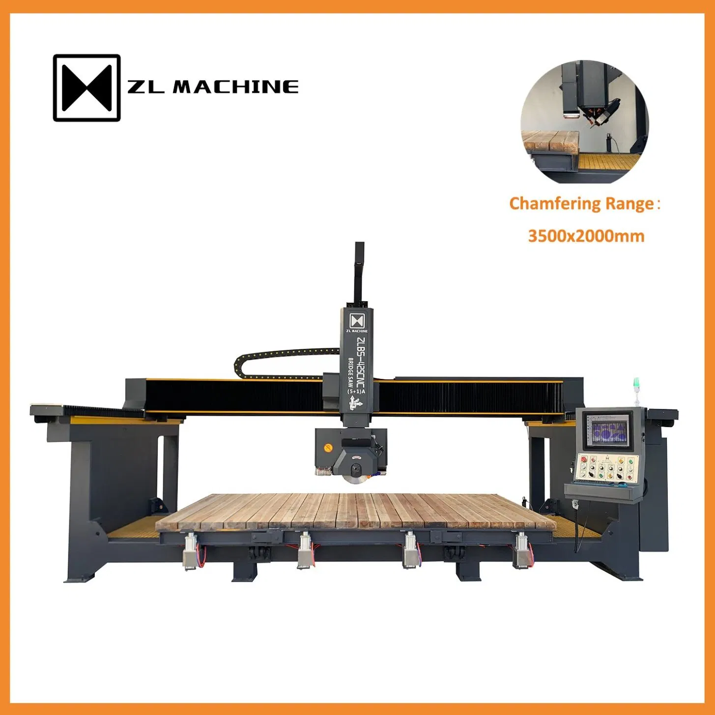 Automatic 5-Axis CNC Stone Cutting Machine Bridge Saw for Milling Marble Granite Quartz Slab Countertop Cutter Drilling Profiling Processing Machinery for Sale