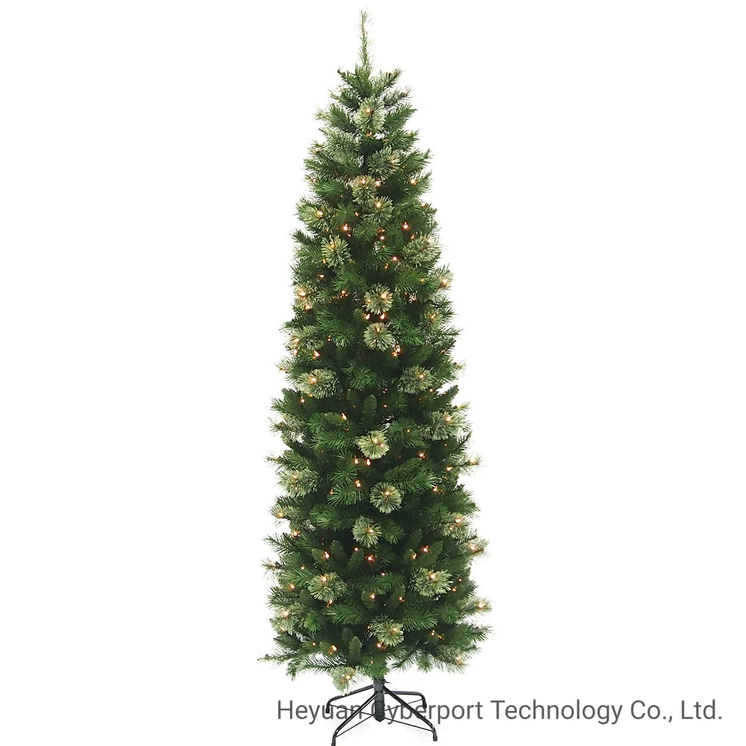 Una muestra gratis con bisagras Kingswood Artificial Árbol de abeto de PVC compacto Árbol de Navidad con luces LED multicolor