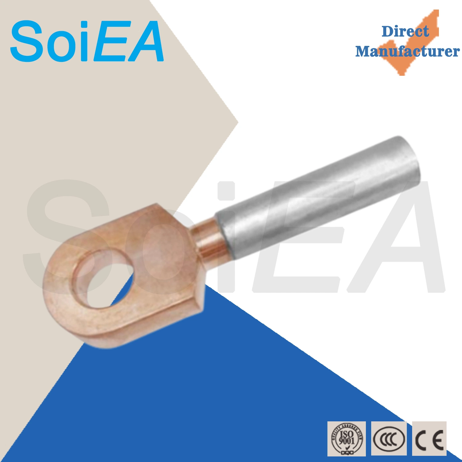 DTG Copper Tinned or No-Tinned Lugs, Cable Connector Terminal DTG Type Copper Cable Lug Copper Terminal Crimping Lugs