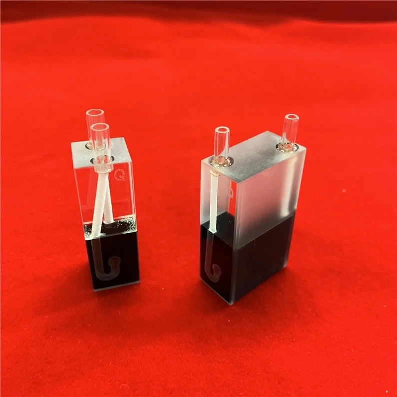 0.45ml Self Masking Continuous Micro UV Quartz Flow Cuvette with Black Walls for Biochemical Analyzer