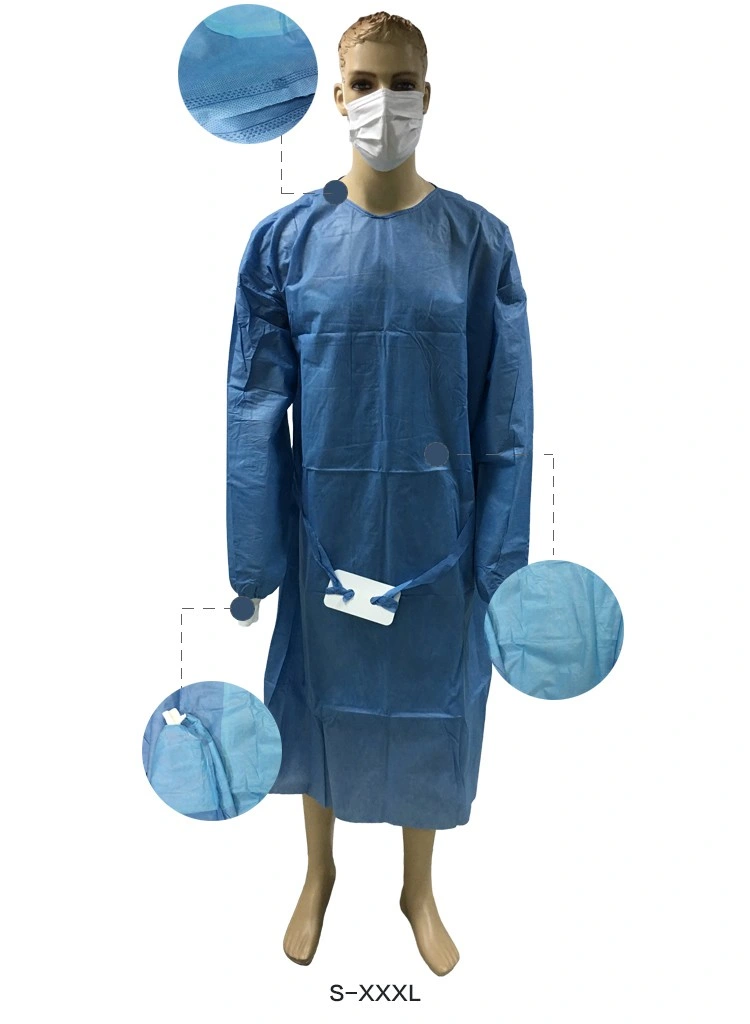 PP Medical Isolation Gown Level 3 Einweg-Schutzisolat-Kleidung Nicht gewobene Krankenhauseintstation