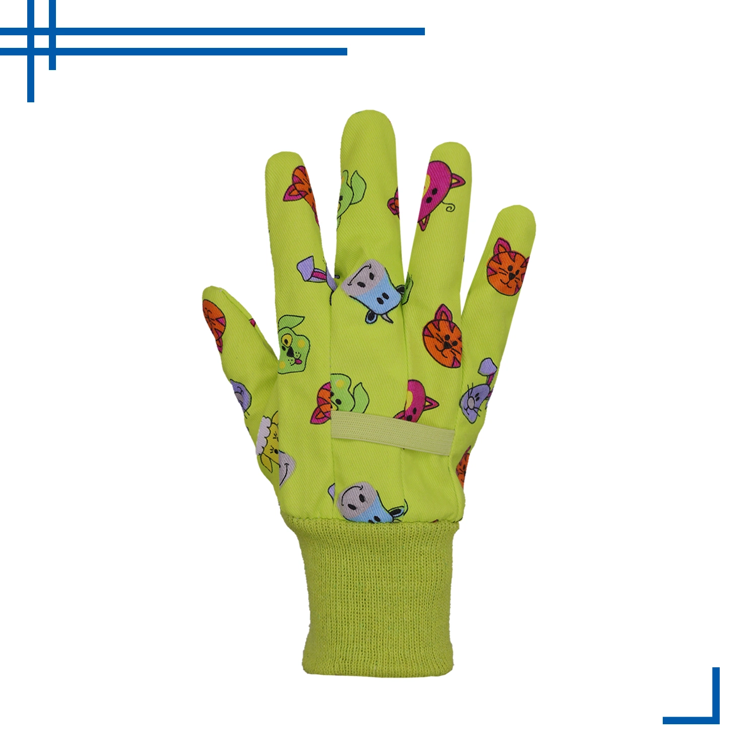 Prisafety Flexible Cotton Colorful Lovely Printing Design Landscape Gloves Outdoor Yard Work Kids Garden Gloves