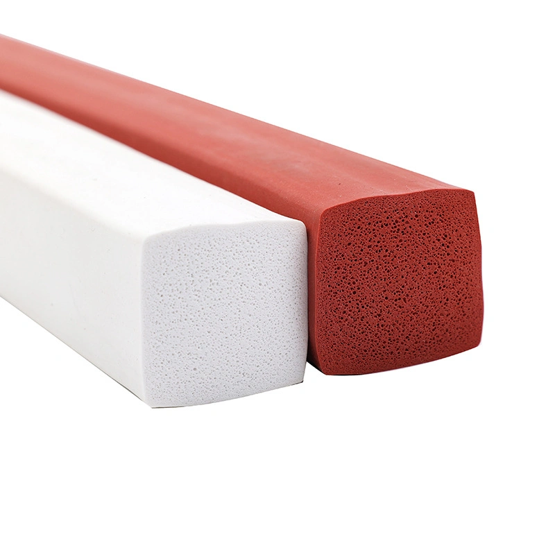 Borracha de espuma de esponja de silicone rectangular Rectangle personalizada fita de vedação plana Tira de vedação