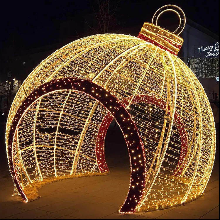 Giant LED Light Christmas Ball Decoration with Tunnel for Outdoor