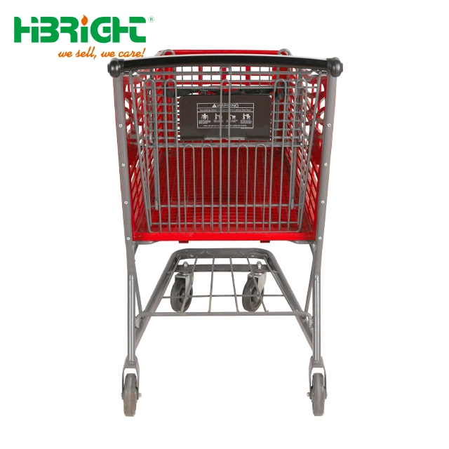 Nouveau style de chariot de supermarché de magasinage en plastique avec étagère de journal