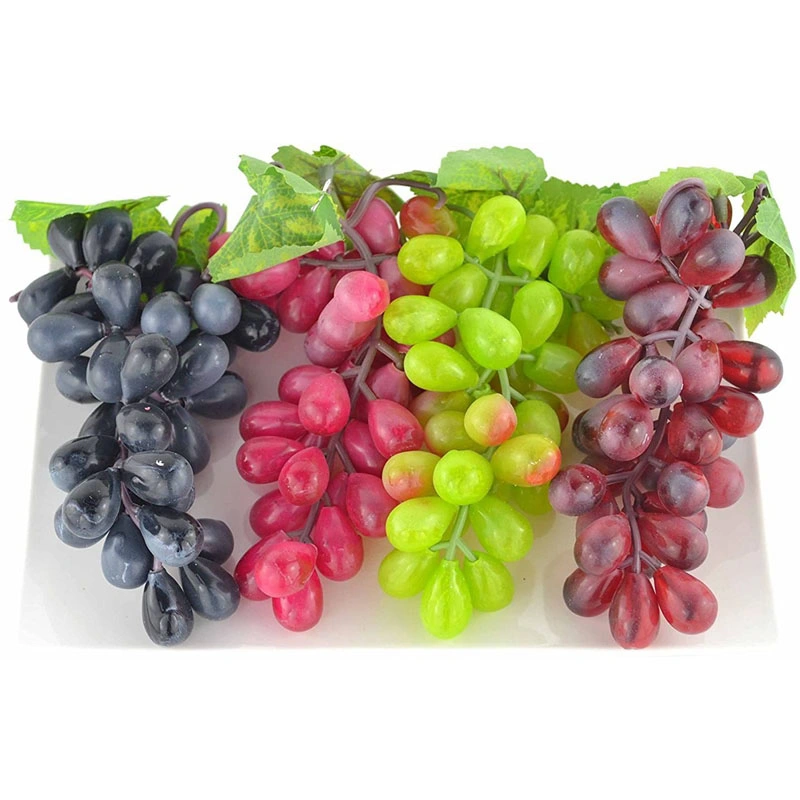 4PCS Colorful Artificial Grapes Decorative Fake Grapes Artificial Fruits Table Decoration Fruits Hanging Ornaments