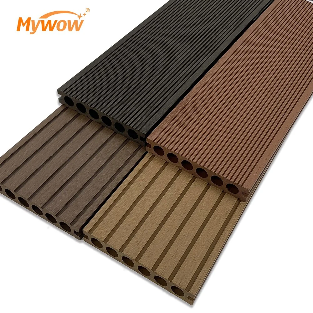 Einfache Installation Hollow WPC Holz Kunststoff Composite Decking Wasserdichte Bodenbeläge Boards für Outdoor/Pool/Garten/Balkon/Terrasse