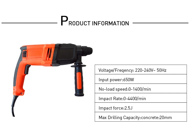 Etpower Großhandel 20mm 650W Brushless Hand Power Tools Electric Rotary Hammerbohrer