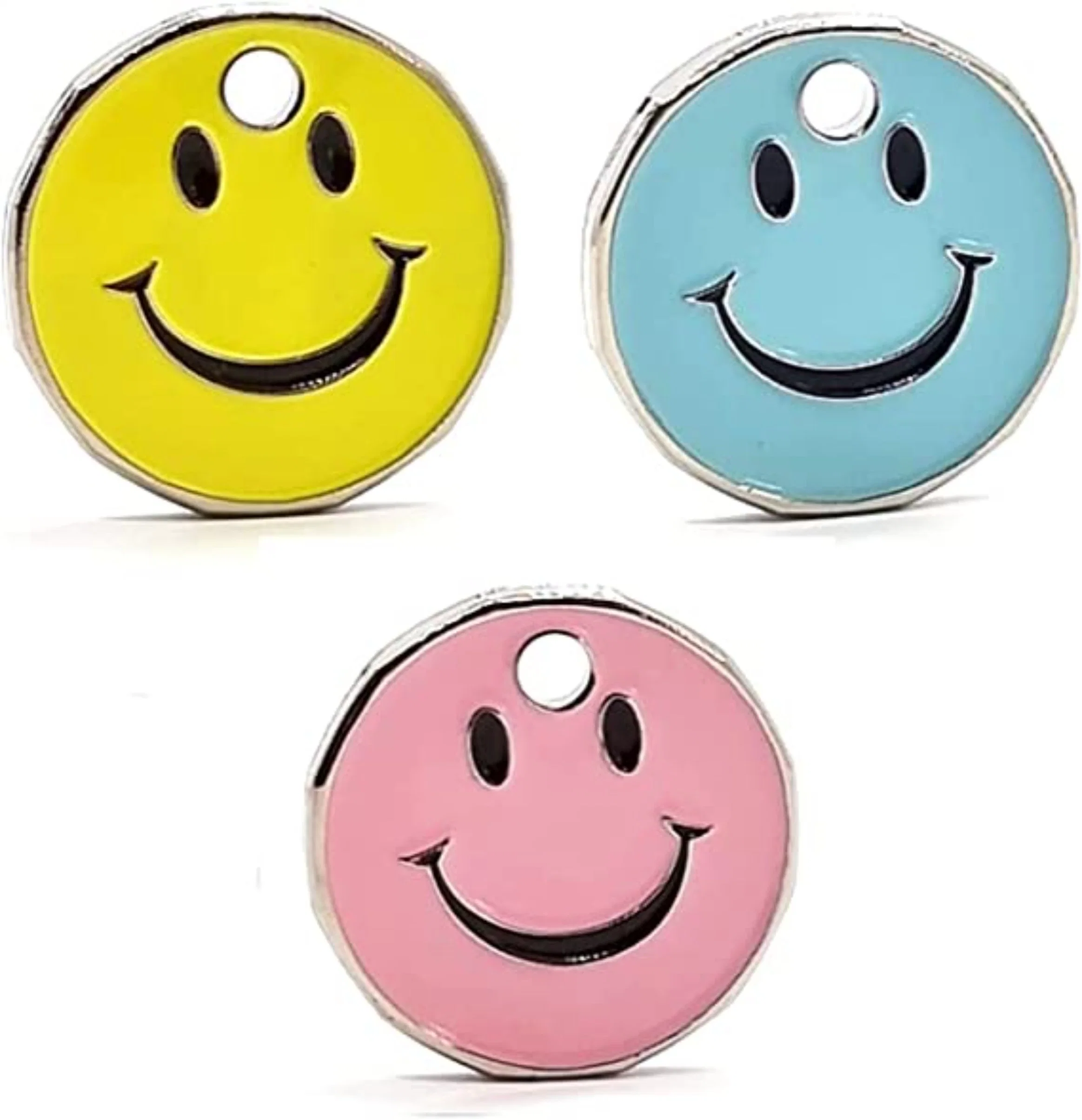 Diseño personalizado Cheap Wholesale/Supplier aleación sonrisa Emoji Moda Trolley Moneda Llavero esmaltado de metal