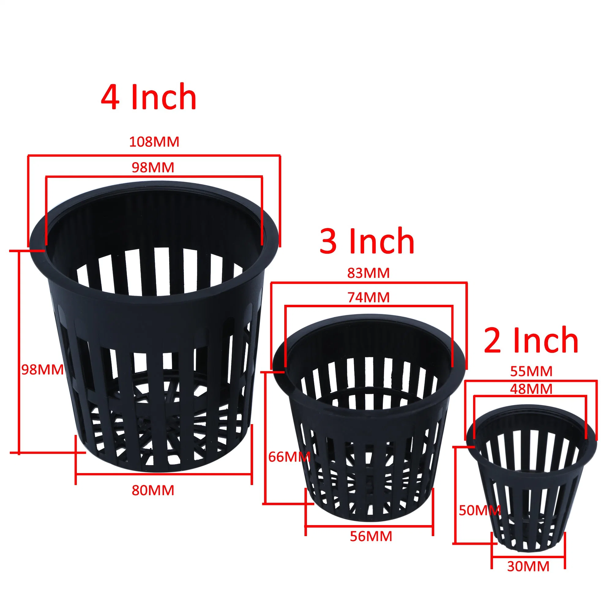 2-3-4 Inch Net Pot Plant Plastic Basket for Vegetables in Planting System