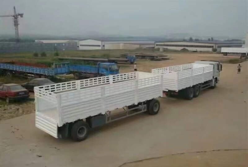 Sinotruck Customized New and Used 150 Cubic Meters Large Capacity 70tons Sidewall Board Fence Tandem General Cargo Truck with Full Trailer for Ethiopia Market