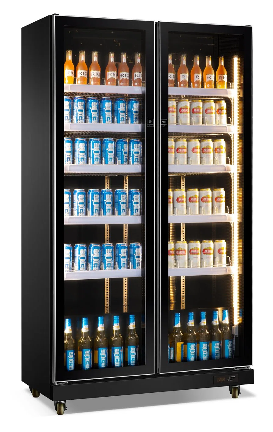 Energy Saving Low-E Glass Beverage Refrigerator Refrigeration Equipment for Drink Display