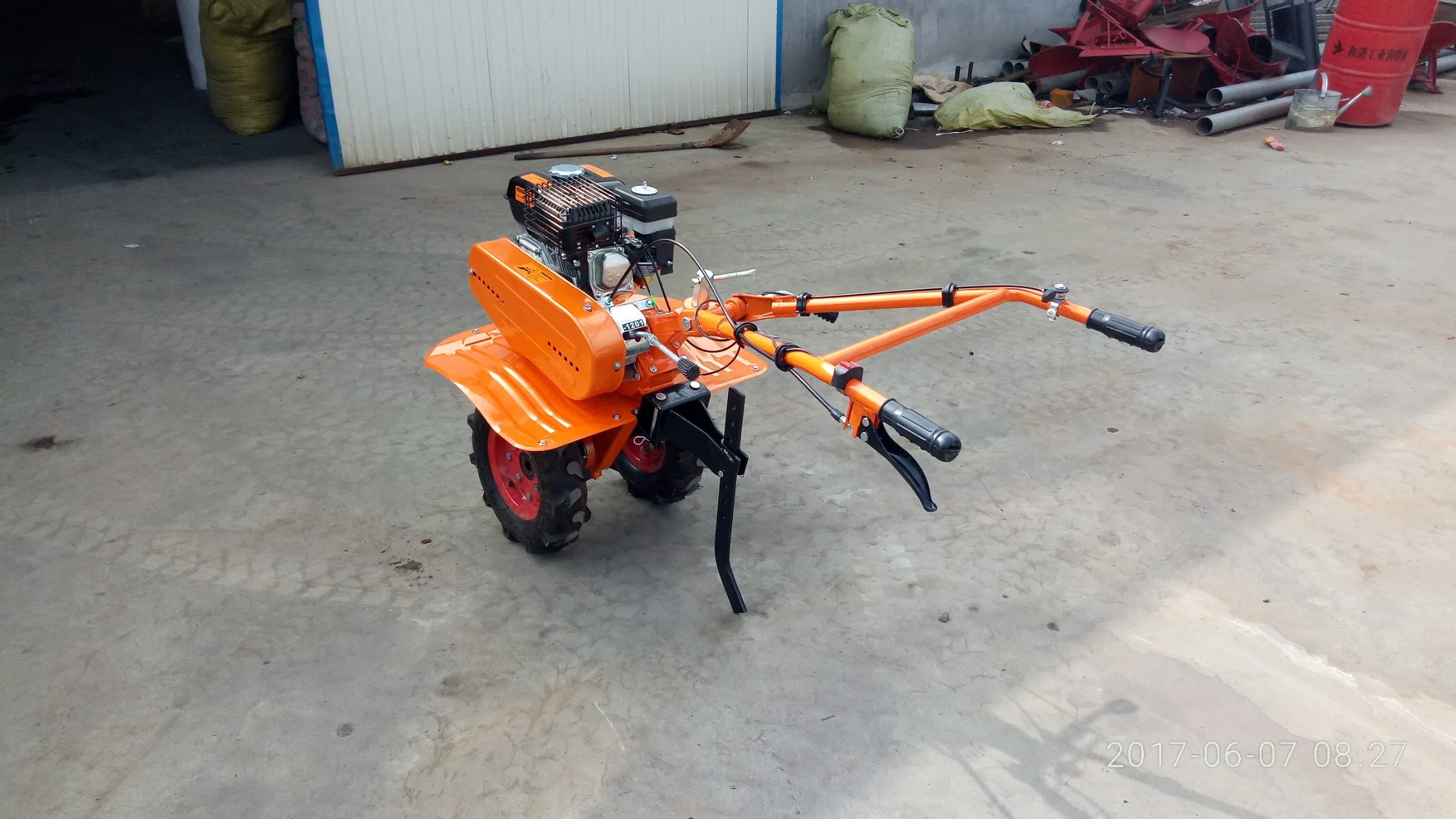 Two Wheel Farm Walking Tractor Rotary Tiller 170 Gasoline Engine