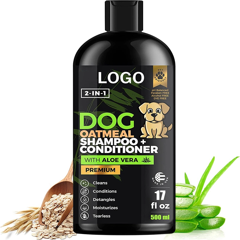 Body Wash Pet Shampoo for Dog Cleaning Flea Tick Treatment Private Label Customize 2 in 1 500ml Dog Shampoo and Conditioner