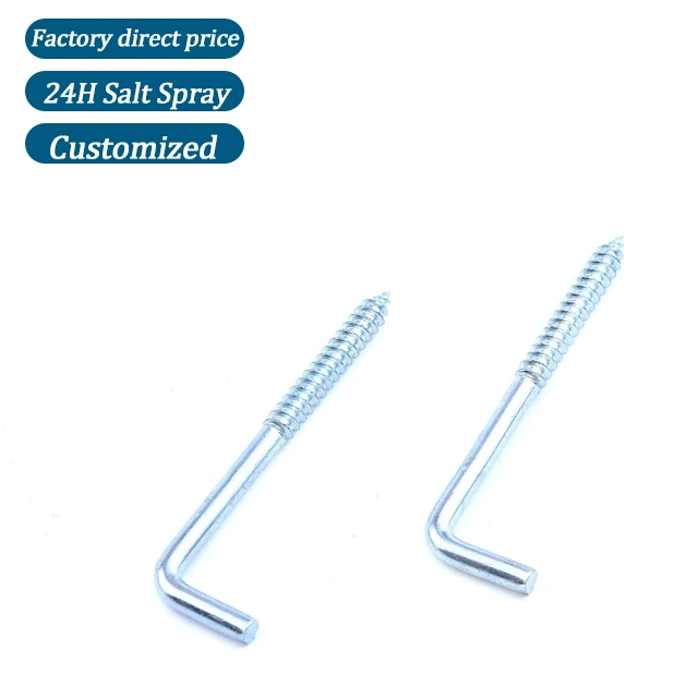 Fabricante OEM Wholesale/Suppliers plata metálica de acero de carbono tipo gancho en ángulo recto 7 tornillo tornillo autorroscante Hook gancho tipo L