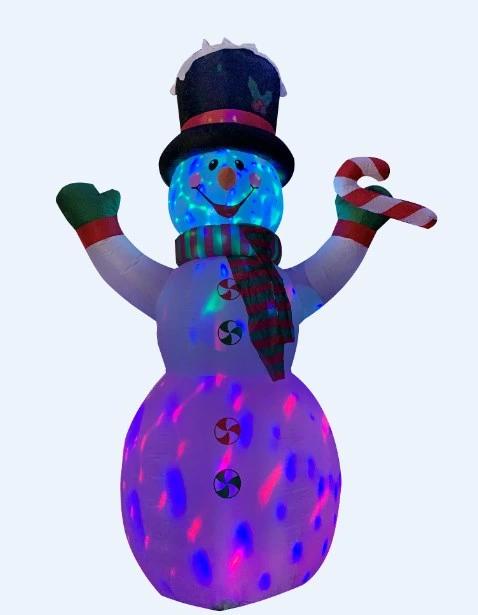 12FT Inflatable Snowman with Projection Lamp Light up Airblow up Decor Xmas