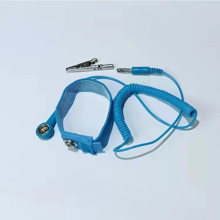 Bracelet antistatique ESD antistatique Bleu de cordon d'utilisation en salle blanche