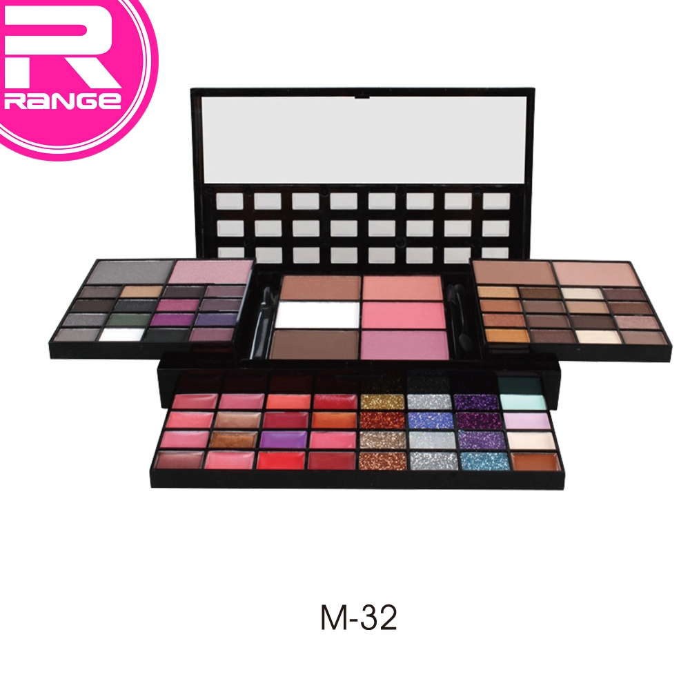 Banheira Professional 74 Kit de maquiagem Cores 36 Eye Shadow + 28 Lip Gloss +6 Corar dissimuladora de +4