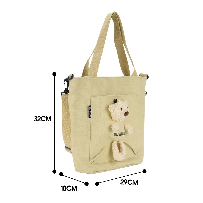 Diseño de yute a medida niñas Grocery Embalaje algodón Canvas Bolso Con hombro