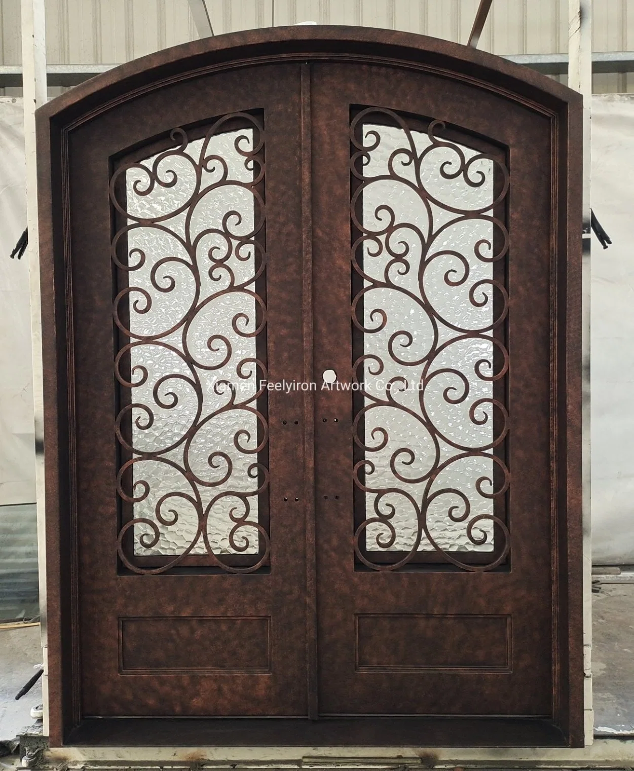 Modern Fashion Design Steel Waterproof Wrought Iron Doors for Home