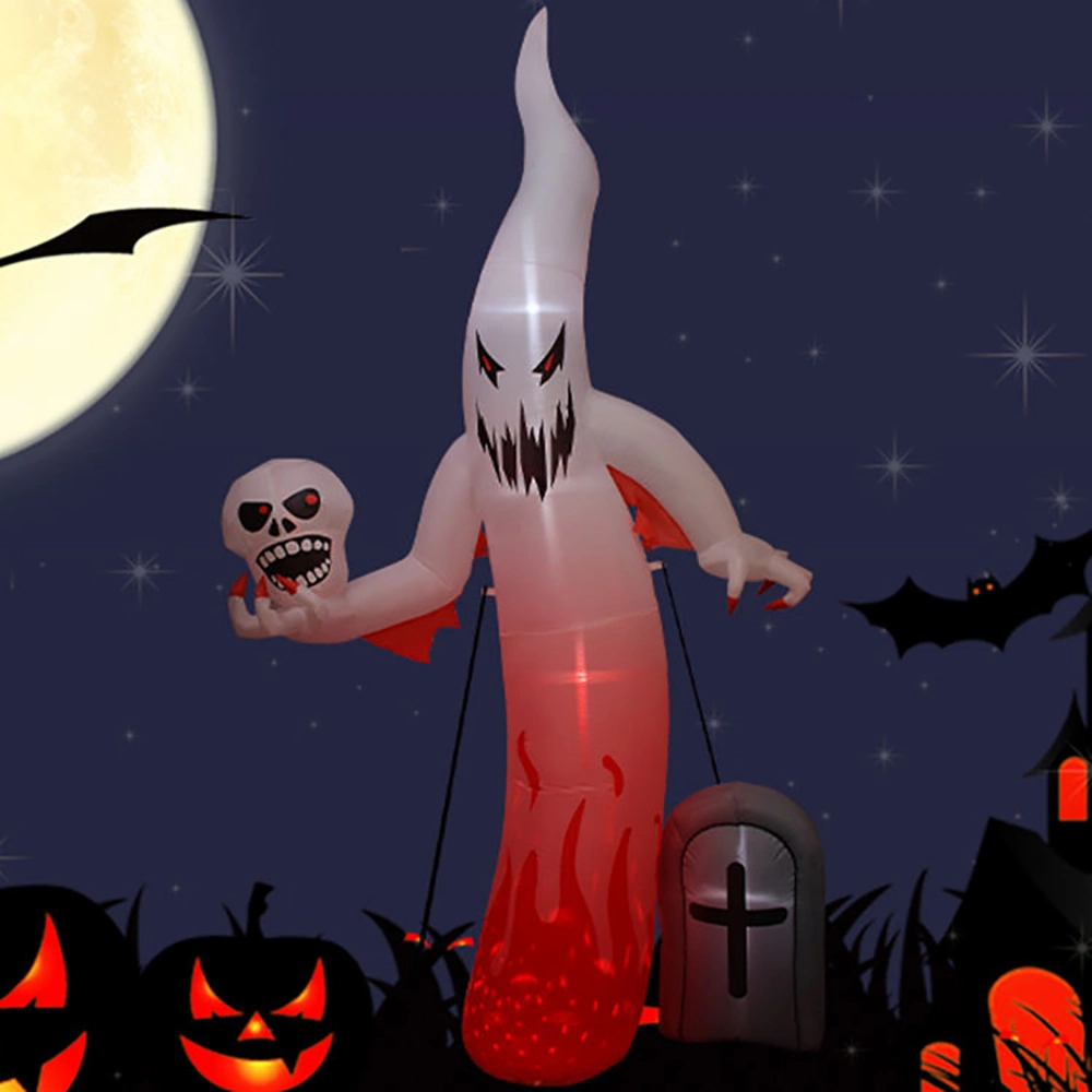 Decoraciones de Halloween Ghost con cráneo patio jardín inflables LED LUZ