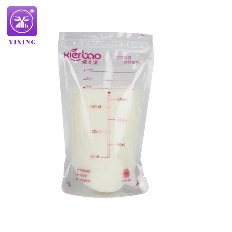 Vente en gros bon marché sacs de 250 ml de lait congélateur nourriture pour bébé sans BPA Rangement sacs d'allaitement jetables pratiques et pratiques pour le sein