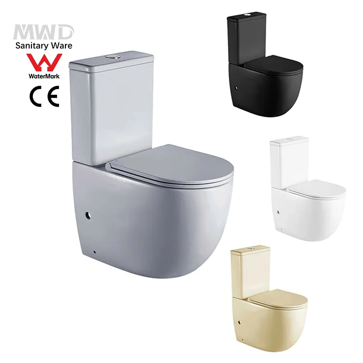 2 Piece Toilet Matte Black Ceramic Wc Toilet Luxury Sanitary Ware P Trap Toilet Watermark Toilet Bowl Ceramica Water Closet Bathroom Toilet